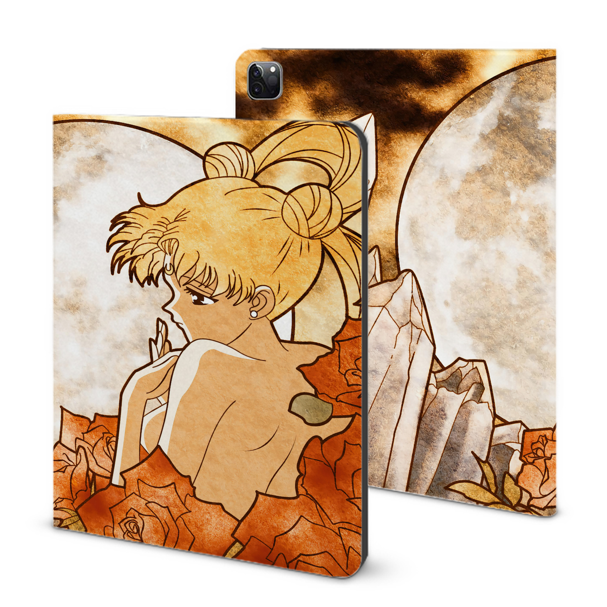 （画像用） 美少女戦士セーラームーン Sailor Moon IPad ケース ブック型 PUレザー TPU 耐衝撃 軽量 薄型 ペン収納なし 全面保護 IPad 各モデル対応